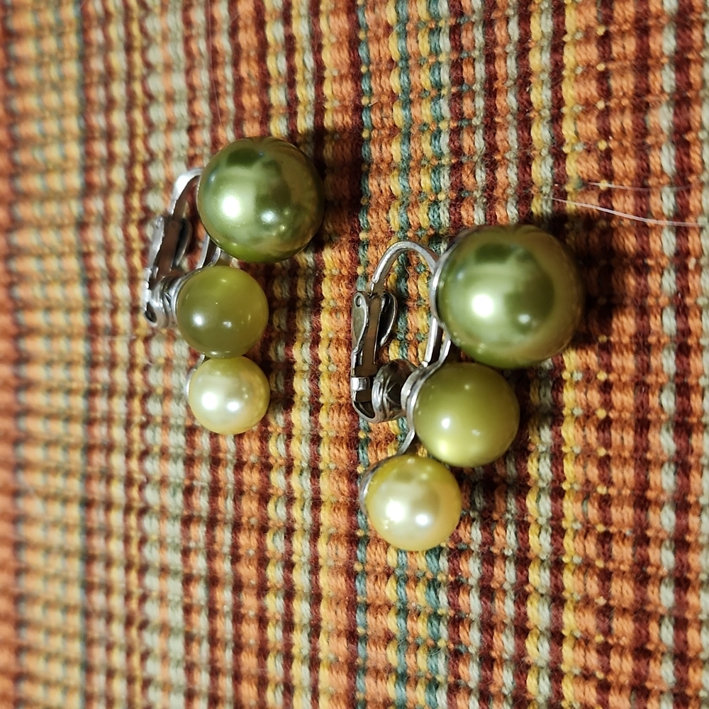 Green & Yellow Pearl Earrings